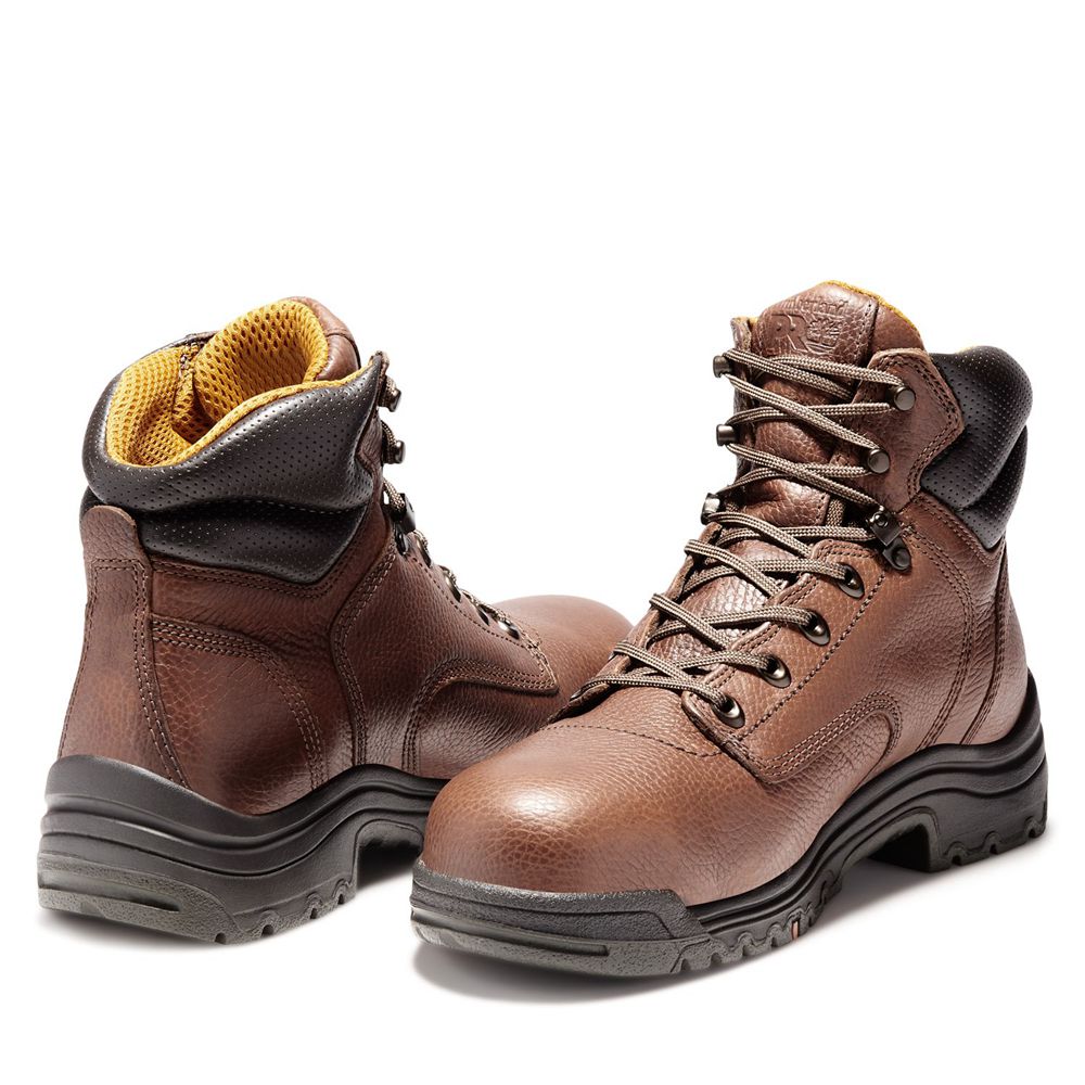 Timberland Mens Work Boots PRO® TiTAN® 6\" Alloy Toe - Brown/Black - India RF3158760